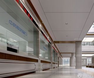 中医医院室内走廊装修效果图