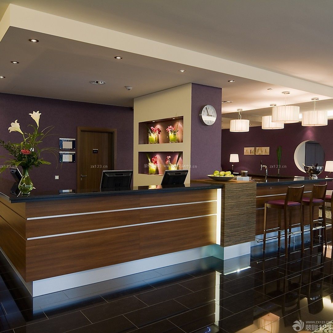 酒店宾馆紫色墙面装修效果图片