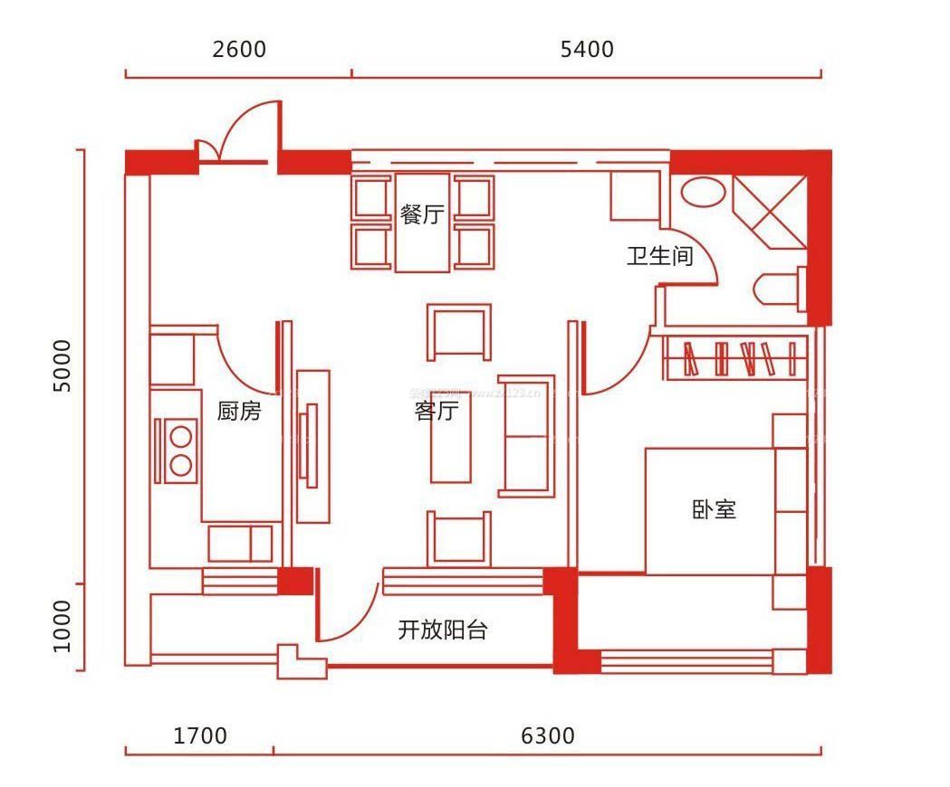 現(xiàn)代80平米小戶型設(shè)計(jì)平面圖