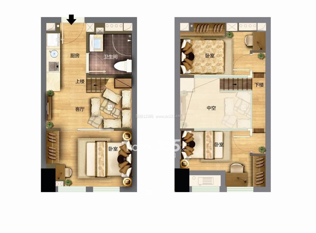 50平米小戶型自建房屋設計平面圖