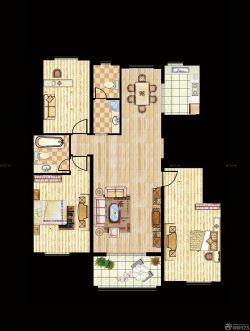 现代60平米小户型家庭装修设计平面图_装修1