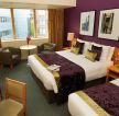 宾馆房间紫色墙面装修效果图片酒店
