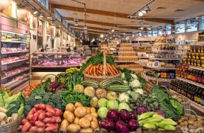 蔬菜超市装修效果图 超市货架陈列