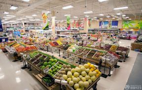 蔬果超市装修效果图 超市货架摆放效果图