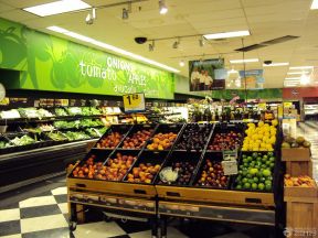 蔬果超市装修效果图 绿色墙面装修效果图片