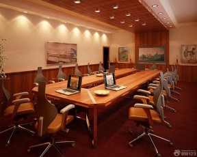 古典辦公室裝修 會(huì)議桌裝修效果圖片
