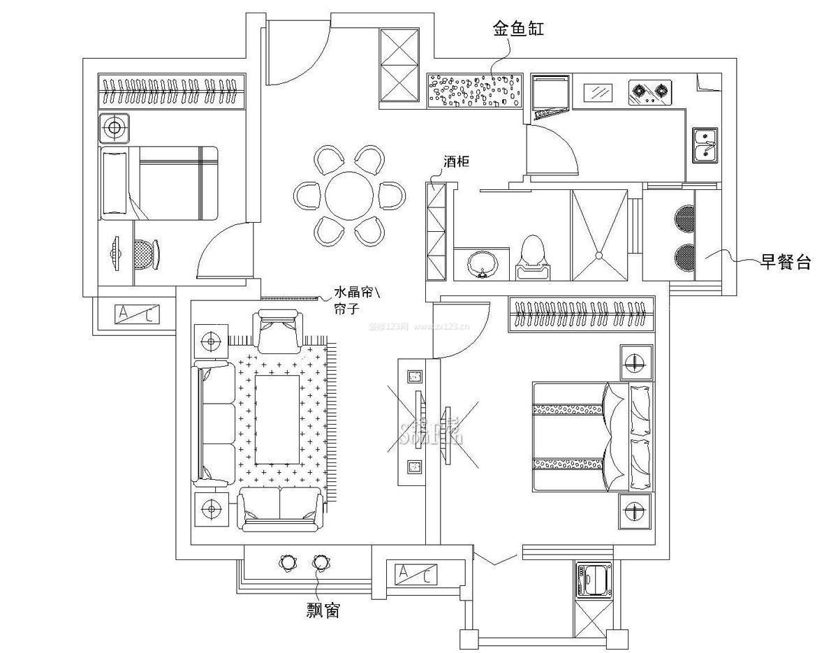 60平房子兩室一廳設(shè)計(jì)戶型圖圖片大全簡(jiǎn)單的