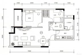 60平米兩室一廳戶型圖