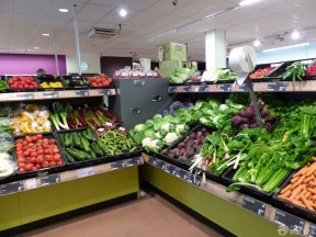 果蔬超市装修效果图 超市货架摆放效果图