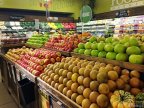 果蔬超市装修效果图 绿色墙面装修效果图片