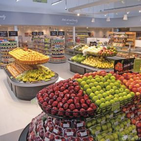 超市货架装修设计 超市货架摆放效果图