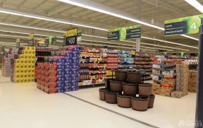 超市货架装修设计 超市货架摆放效果图