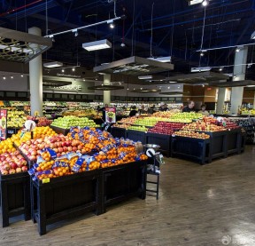 超市柱子装修效果图 水果超市