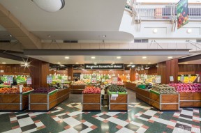 现代蔬菜超市摆设图片 超市柱子装修效果图