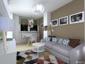 经典50平方一室一厅小户型圆形茶几装修效果图片