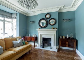 50平方一室一厅小户型蓝色墙面装修效果图片