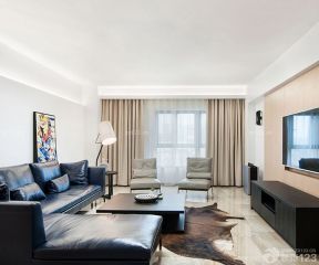 60平方两室一厅装修效果图 纯色窗帘装修效果图片