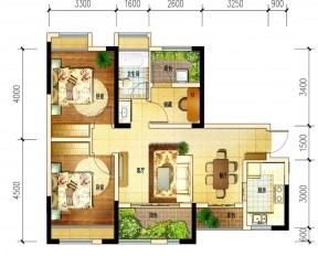 最新70平两室一厅房子户型图片