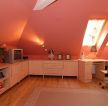 60平米小户型带阁楼的粉色墙面装修效果图片