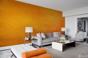 120平米小户型效果图 橙色墙面装修效果图片