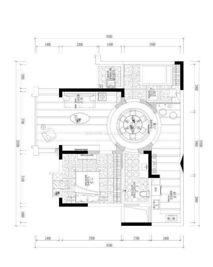 80平米兩室一廳戶型平面設(shè)計圖