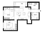 80平米兩室一廳房子戶型平面圖