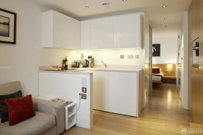 30平米小户型公寓 白色橱柜装修效果图片