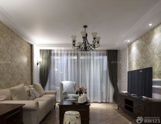 90平米两室两厅客厅窗帘装修设计方案