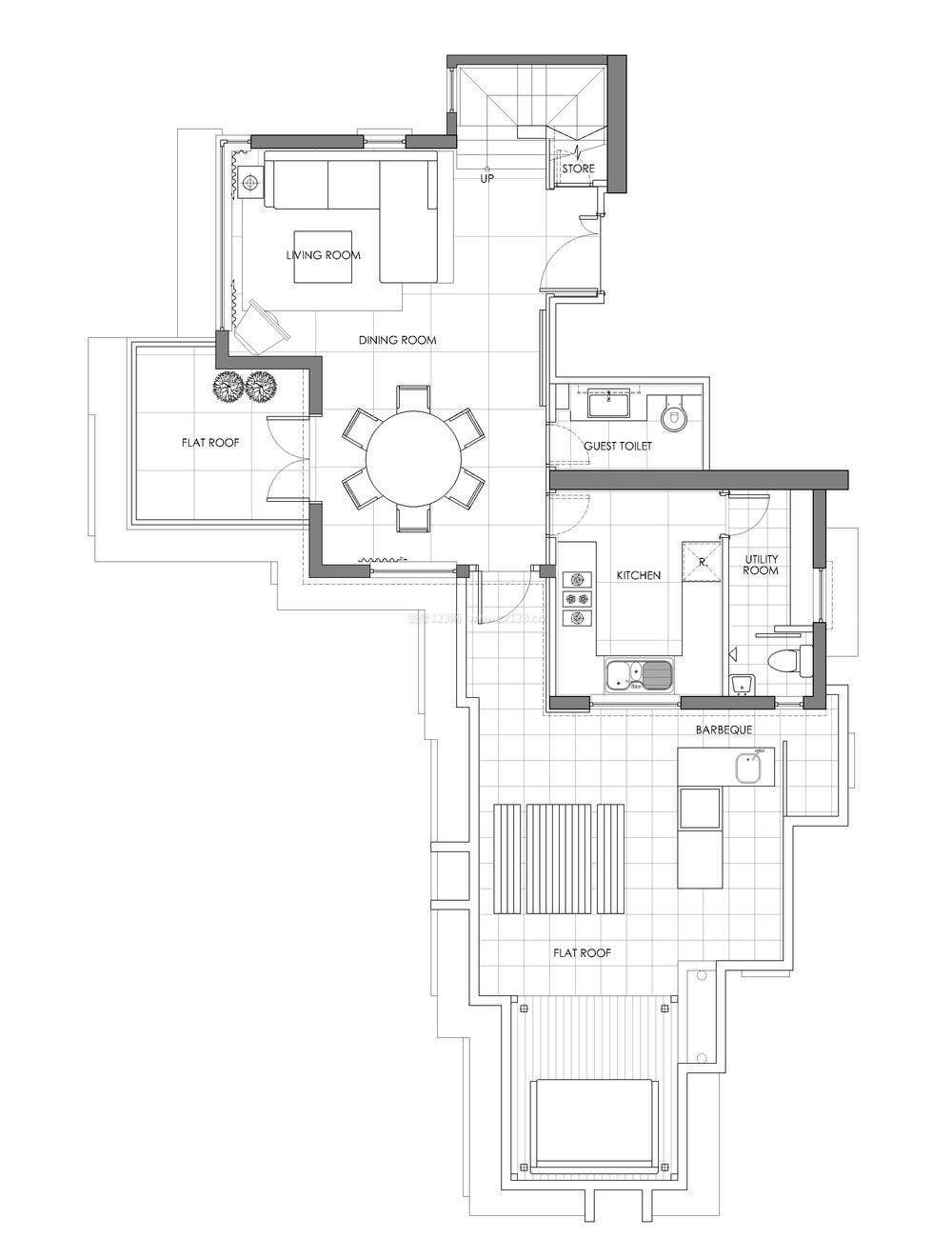 120平方三室一廳平面設(shè)計(jì)圖片