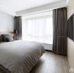 简装90平米三室一厅室内卧室纯色窗帘装修效果图片