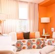 80平米2房2厅小户型橙色墙面装修效果图片