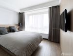 简装90平米三室一厅室内卧室纯色窗帘装修效果图片