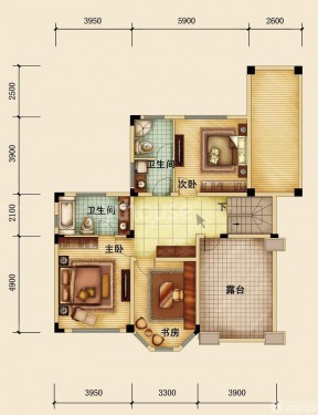 120平方三室一廳房屋室內(nèi)平面設(shè)計(jì)圖片