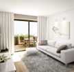 80平米小户型客厅白色窗帘装修效果图片