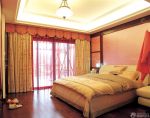 80平米小户型婚房卧室布艺窗帘装修效果图片