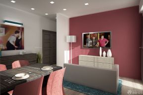 80平小户型客厅装修效果图 纯色壁纸装修效果图片