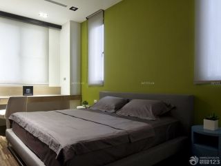 90平方三室一厅卧室纯色壁纸装修效果图片大全