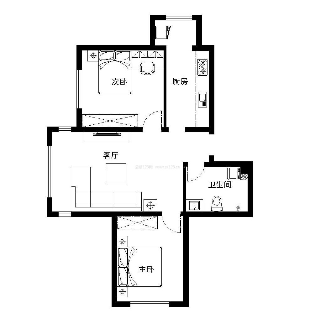 2023兩室房子戶型設(shè)計圖