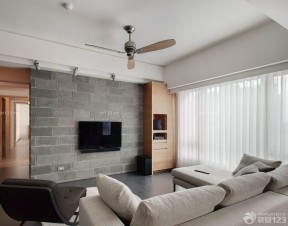 100平米三室一廳裝修設(shè)計(jì)圖 客廳石材電視背景墻效果圖