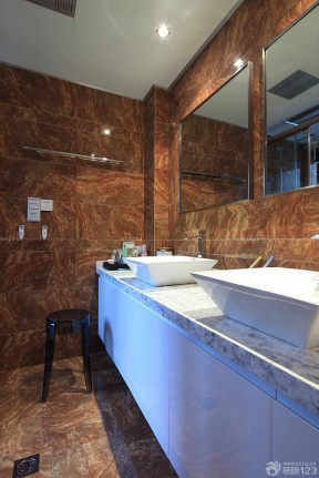 90平米小户型浪漫的主卧室卫生间装修效果图 洗手池装修效果图片
