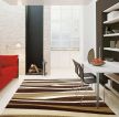 时尚70平小户型客厅白色木地板装修效果图片