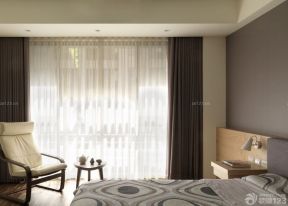 120平三室一厅室内卧室纯色窗帘装修效果图片大全