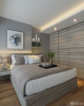 80平米小户型卧室装修效果图 展示架设计
