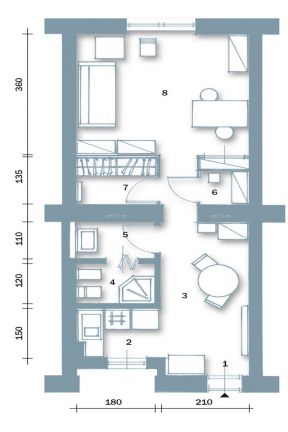 经典60平方小户型设计平面图