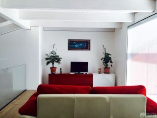 60平米小户型客厅带阁楼简约电视柜效果图