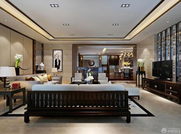 世界豪华别墅电视背景墙装修图片_装修123效