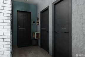 90平方米三室一厅装修 黑色门装修效果图片