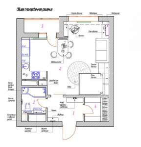 70平小户型一居室设计平面图