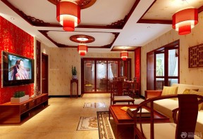 客廳背景墻設計 中式風格裝修效果圖片