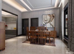 中式背景墻 家裝餐廳裝修效果圖